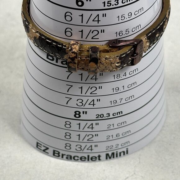 Fossil Relic Watch Womens Brown Baguette Crystal Bezel Animal Print New Battery - Picture 9 of 9